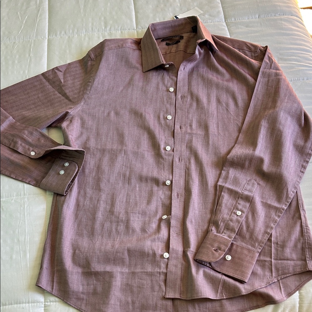 Tommy Hilfiger Men's Burgundy Slim Fit Shirt